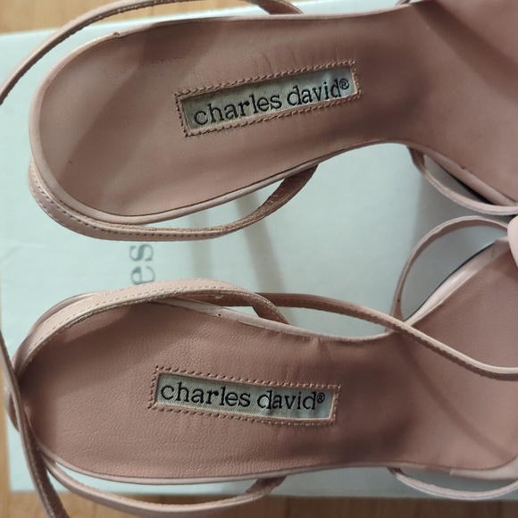 Charles David Light Pink Strappy Leather Heels - Picture 6 of 7